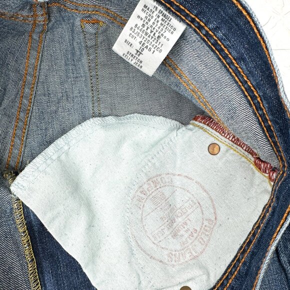 Vintage Polo Jeans Co Women’s Baby Bootcut Low Rise Distressed Blue Jeans, 10 - Picture 5 of 7